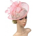 HIDOLL Diadema Fascinator Sombrero Pluma Semicircular Sombrero Tocado Banquete Novia Adornos para el Cabello