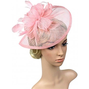 HIDOLL Diadema Fascinator Sombrero Pluma Semicircular Sombrero Tocado Banquete Novia Adornos para el Cabello