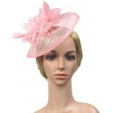 HIDOLL Diadema Fascinator Sombrero Pluma Semicircular Sombrero Tocado Banquete Novia Adornos para el Cabello