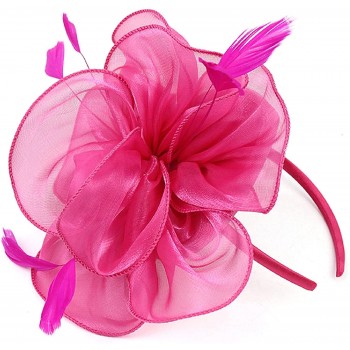 HIDOLL Diadema Fascinator Sombrero Pluma Semicircular Sombrero Tocado Banquete Novia Adornos para el Cabello