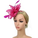 HIDOLL Diadema Fascinator Sombrero Pluma Semicircular Sombrero Tocado Banquete Novia Adornos para el Cabello