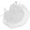 HIDOLL Diadema Fascinator Sombrero Pluma Semicircular Sombrero Tocado Banquete Novia Adornos para el Cabello