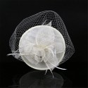 HIDOLL Diadema Fascinator Sombrero Pluma Semicircular Sombrero Tocado Banquete Novia Adornos para el Cabello