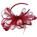 HIDOLL Diadema Fascinator Sombrero Pluma Semicircular Sombrero Tocado Banquete Novia Adornos para el Cabello