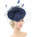 HIDOLL Diadema Fascinator Sombrero Pluma Semicircular Sombrero Tocado Banquete Novia Adornos para el Cabello