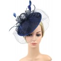 HIDOLL Diadema Fascinator Sombrero Pluma Semicircular Sombrero Tocado Banquete Novia Adornos para el Cabello