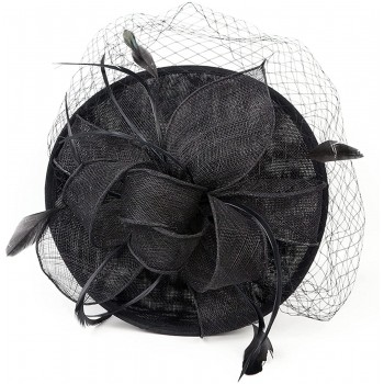 HIDOLL Diadema Fascinator Sombrero Pluma Semicircular Sombrero Tocado Banquete Novia Adornos para el Cabello