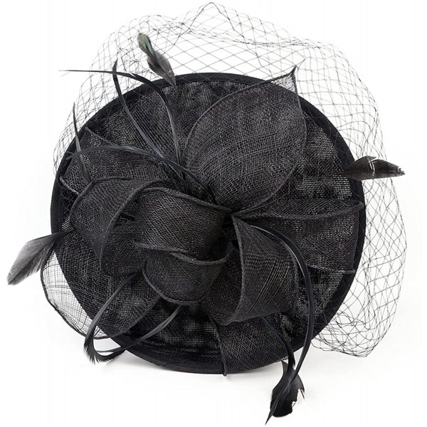 HIDOLL Diadema Fascinator Sombrero Pluma Semicircular Sombrero Tocado Banquete Novia Adornos para el Cabello