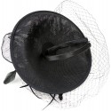 HIDOLL Diadema Fascinator Sombrero Pluma Semicircular Sombrero Tocado Banquete Novia Adornos para el Cabello