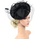 HIDOLL Diadema Fascinator Sombrero Pluma Semicircular Sombrero Tocado Banquete Novia Adornos para el Cabello