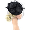 HIDOLL Diadema Fascinator Sombrero Pluma Semicircular Sombrero Tocado Banquete Novia Adornos para el Cabello