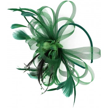 HIDOLL Diadema Fascinator Sombrero Pluma Semicircular Sombrero Tocado Banquete Novia Adornos para el Cabello