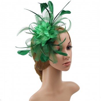 HIDOLL Diadema Fascinator Sombrero Pluma Semicircular Sombrero Tocado Banquete Novia Adornos para el Cabello