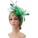 HIDOLL Diadema Fascinator Sombrero Pluma Semicircular Sombrero Tocado Banquete Novia Adornos para el Cabello