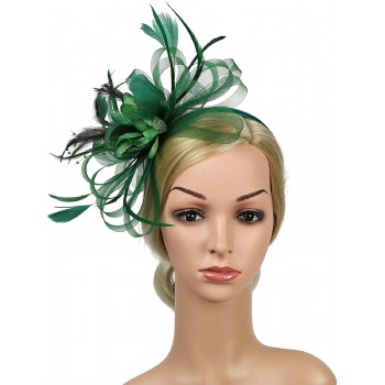 HIDOLL Diadema Fascinator Sombrero Pluma Semicircular Sombrero Tocado Banquete Novia Adornos para el Cabello