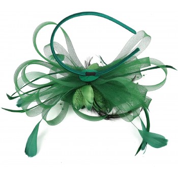 HIDOLL Diadema Fascinator Sombrero Pluma Semicircular Sombrero Tocado Banquete Novia Adornos para el Cabello