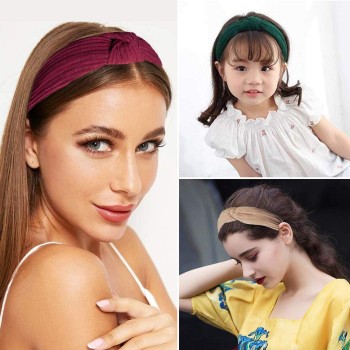 Zuzer 8PCS Diademas Mujer con 8PCS Scrunchies,Turbantes para Mujer,Cinta Pelo Mujer Lazos para el Cabello,Accesorios de Peinado 