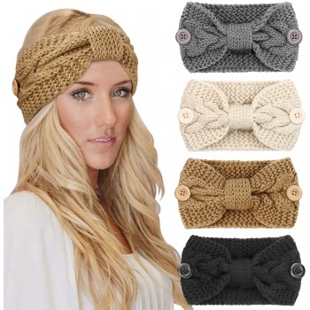 DRESHOW 4 Piezas Diadema Mujer Invierno Diadema Cabeza Anchas Cabello Turbante Banda Accesorio Pelo para Mujer