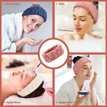 3 Diademas Faciales de Spa para Maquillaje y Lavar Cara Banda Facial de Cabeza para Spa Yoga Ducha Envoltura Elástica para Cabe