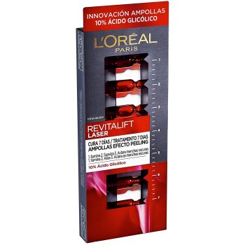 L'Oréal Paris Revitalift Láser Ampollas Efecto Peeling, Para 7 Días, Con Ácido Glicólico, 7 Unidades, 1,3 ml