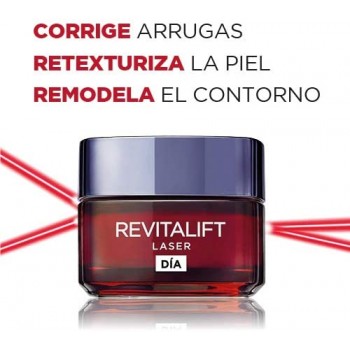 L'Oréal Paris Crema de Día Anti-Edad Intensiva Revitalift Láser, Con Pro- Xylane Concrentrado, Corrige arrugas, retexturiza l