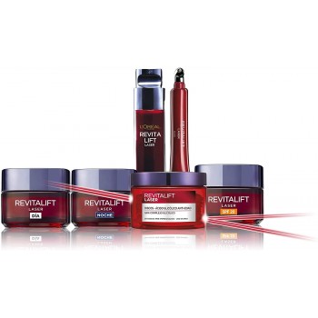 L'Oréal Paris Crema de Día Anti-Edad Intensiva Revitalift Láser, Con Pro- Xylane Concrentrado, Corrige arrugas, retexturiza l