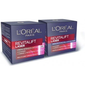 L'Oréal Paris Crema de Día Anti-Edad Intensiva Revitalift Láser, Con Pro- Xylane Concrentrado, Corrige arrugas, retexturiza l