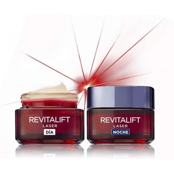 L'Oréal Paris Crema de Día Anti-Edad Intensiva Revitalift Láser, Con Pro- Xylane Concrentrado, Corrige arrugas, retexturiza l