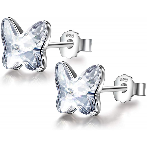 Angel Nina Pendientes de Cristal Para Mujer Pendientes de Plata Para Mujer Pendientes de Botón Para Niñas Pendientes