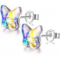 Angel Nina Pendientes de Cristal Para Mujer Pendientes de Plata Para Mujer Pendientes de Botón Para Niñas Pendientes