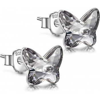 Angel Nina Pendientes de Cristal Para Mujer Pendientes de Plata Para Mujer Pendientes de Botón Para Niñas Pendientes