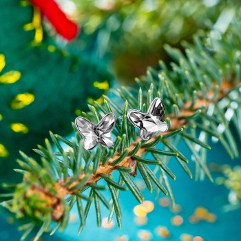 Angel Nina Pendientes de Cristal Para Mujer Pendientes de Plata Para Mujer Pendientes de Botón Para Niñas Pendientes