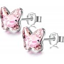 Angel Nina Pendientes de Cristal Para Mujer Pendientes de Plata Para Mujer Pendientes de Botón Para Niñas Pendientes