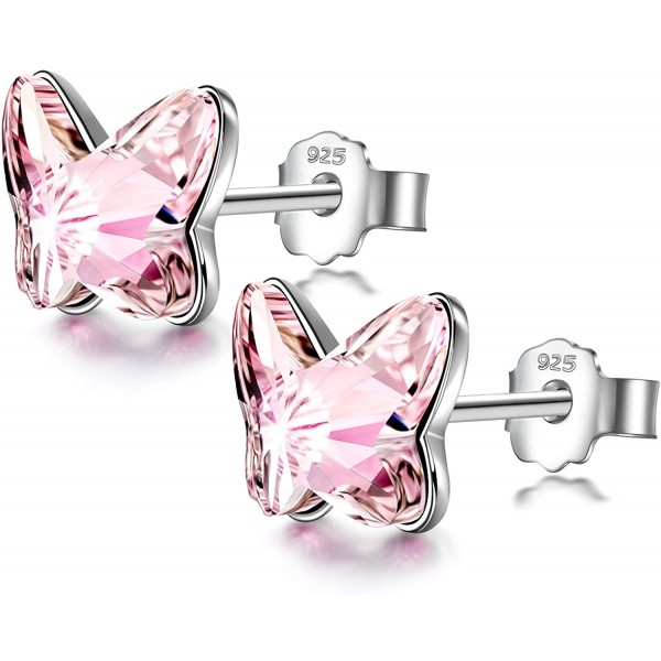 Angel Nina Pendientes de Cristal Para Mujer Pendientes de Plata Para Mujer Pendientes de Botón Para Niñas Pendientes