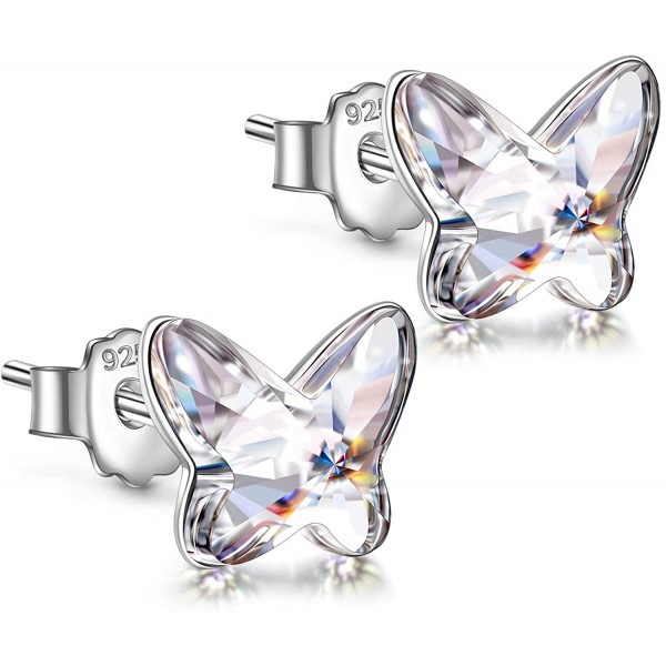 Angel Nina Pendientes de Cristal Para Mujer Pendientes de Plata Para Mujer Pendientes de Botón Para Niñas Pendientes