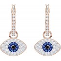 Swarovski Pendientes de aro Swarovski Symbolic Evil Eye, azul, baño en tono oro rosa