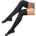 Calcetines altos de lana para mujer, calcetines de punto sobre la rodilla, calcetines largos hasta la rodilla, para mujer