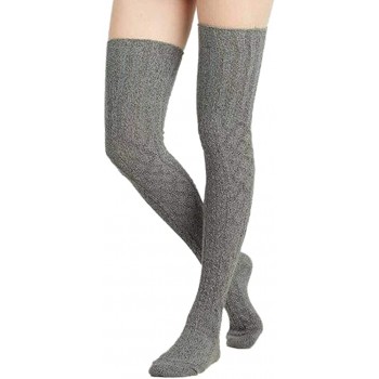 Calcetines altos de lana para mujer, calcetines de punto sobre la rodilla, calcetines largos hasta la rodilla, para mujer