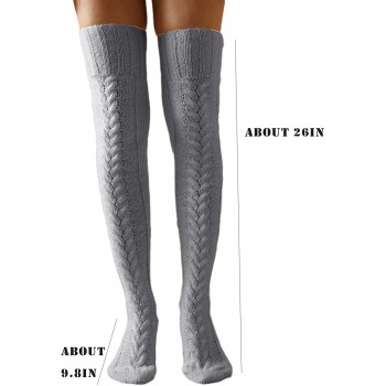 Calcetines altos de lana para mujer, calcetines de punto sobre la rodilla, calcetines largos hasta la rodilla, para mujer