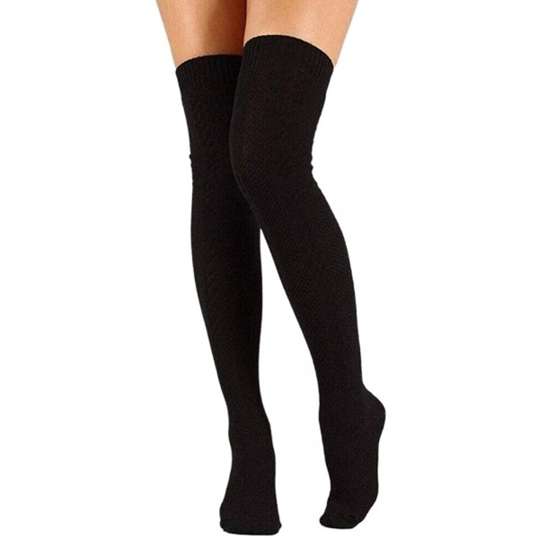 Calcetines altos de lana para mujer, calcetines de punto sobre la rodilla, calcetines largos hasta la rodilla, para mujer