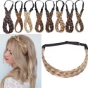 SEGO Diademas Trenzadas Elásticas Mujer Pelo Sintético Se Ve Natural [Castaño Claro] Extensiones de Cabello Accesorios Braid 