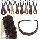 SEGO Diademas Trenzadas Elásticas Mujer Pelo Sintético Se Ve Natural [Castaño Claro] Extensiones de Cabello Accesorios Braid 