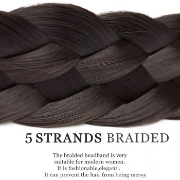 SEGO Diademas Trenzadas Elásticas Mujer Pelo Sintético Se Ve Natural [Castaño Claro] Extensiones de Cabello Accesorios Braid 