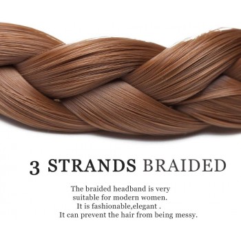 SEGO Diademas Trenzadas Elásticas Mujer Pelo Sintético Se Ve Natural [Castaño Claro] Extensiones de Cabello Accesorios Braid 