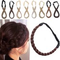 SEGO Diademas Trenzadas Elásticas Mujer Pelo Sintético Se Ve Natural [Castaño Claro] Extensiones de Cabello Accesorios Braid 