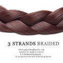 SEGO Diademas Trenzadas Elásticas Mujer Pelo Sintético Se Ve Natural [Castaño Claro] Extensiones de Cabello Accesorios Braid 