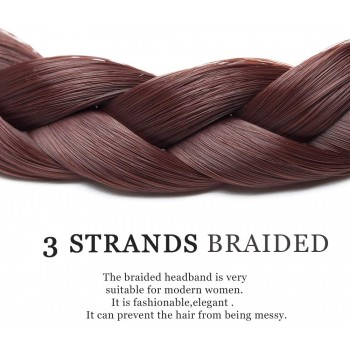 SEGO Diademas Trenzadas Elásticas Mujer Pelo Sintético Se Ve Natural [Castaño Claro] Extensiones de Cabello Accesorios Braid 