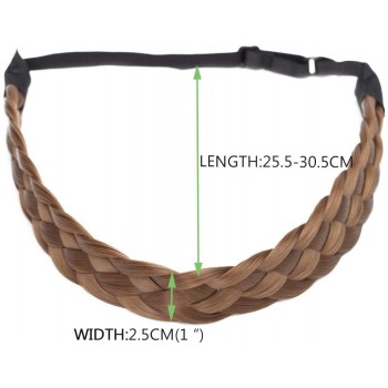 SEGO Diademas Trenzadas Elásticas Mujer Pelo Sintético Se Ve Natural [Castaño Claro] Extensiones de Cabello Accesorios Braid 