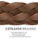 SEGO Diademas Trenzadas Elásticas Mujer Pelo Sintético Se Ve Natural [Castaño Claro] Extensiones de Cabello Accesorios Braid 