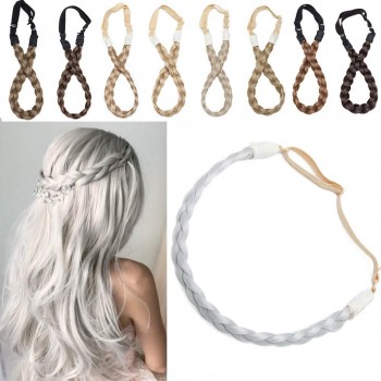 SEGO Diademas Trenzadas Elásticas Mujer Pelo Sintético Se Ve Natural [Castaño Claro] Extensiones de Cabello Accesorios Braid 